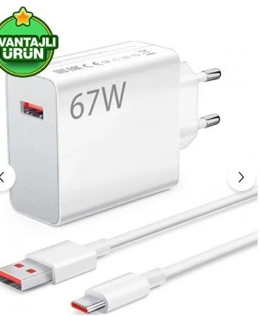 67watt Hizli Sarj Aleti Baslik Ve Kablo Tum Mi Redmi Modellerle Uyumludur Kutusuz P - %20.1 İndirim