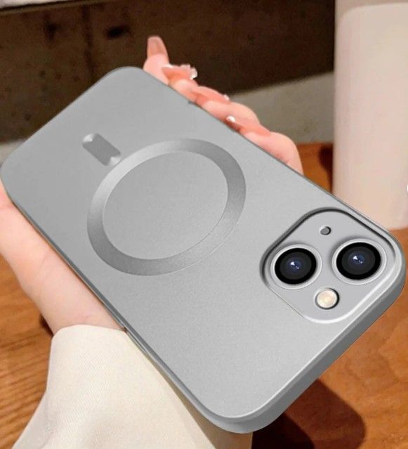 Iphone 13 Uyumlu Metalik Dokulu Kamera Koruma Anti Darbe Manyetik Silikon Kilif P - %50 İndirim