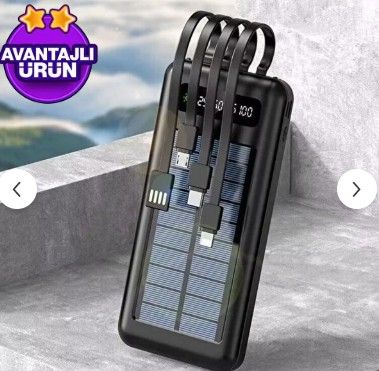 Solar 10 000 Mah Gunes Enerjili Led Isikli Powerbank Sarj Aleti 2x Usb Cikisli Mikro Typc Lightning P - %16.3 İndirim