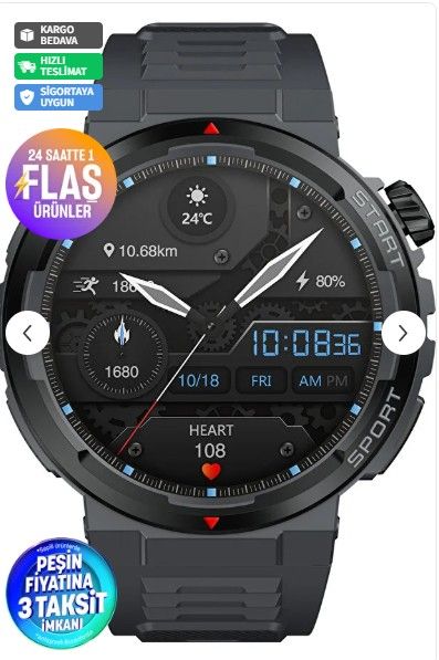Ares Neo 3 Siyah Akilli Saat 1 43 Inc Hd Amoled Ekran Yeni Realtek 8773 Giyilebilir Platform P - %21.3 İndirim